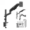 Ergo Office ER-691 B uchwyt monitora na sprężynie gazowej do ekranów 17-32 cali, 1-10 kg, matowy czarny, VESA 75/100