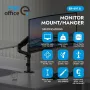 Ergo Office ER-691 B uchwyt monitora na sprężynie gazowej do ekranów 17-32 cali, 1-10 kg, matowy czarny, VESA 75/100