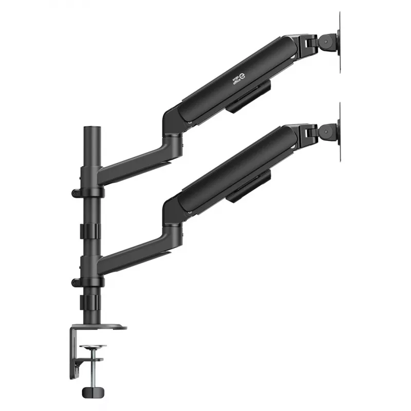 ERGO OFFICE ER-692 B Podwójny uchwyt monitorowy na biurko, ramię gazowe, pasuje do 17-32 inch, 1-10 kg na ramię, czarny matowy
