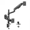 ERGO OFFICE ER-692 B Podwójny uchwyt monitorowy na biurko, ramię gazowe, pasuje do 17-32 inch, 1-10 kg na ramię, czarny matowy