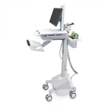 Ergotron Mobilny Wózek Medyczny do Monitora LCD / Sprzętu PC - Zasilany Baterią LiFe, EU - Medyczny - Tworzywo Sztuczne, Aluminium, Stal Ocynkowana - Szary, Biały, Polerowane Aluminium - Rozmiar Ekranu: Do 22 Cali