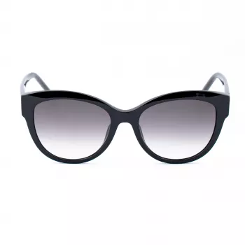 Okulary przeciwsłoneczne ESCADA Women's SESD99-550700 - Czarna oprawka acetatowa z szarymi soczewkami gradientowymi - 55/18/140 mm