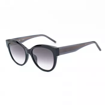 Okulary przeciwsłoneczne ESCADA Women's SESD99-550700 - Czarna oprawka acetatowa z szarymi soczewkami gradientowymi - 55/18/140 mm