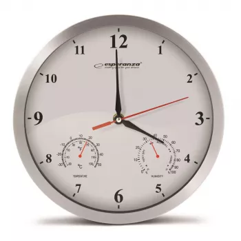 Esperanza EHC008W Mechaniczny zegar ścienny, okrągły, biały