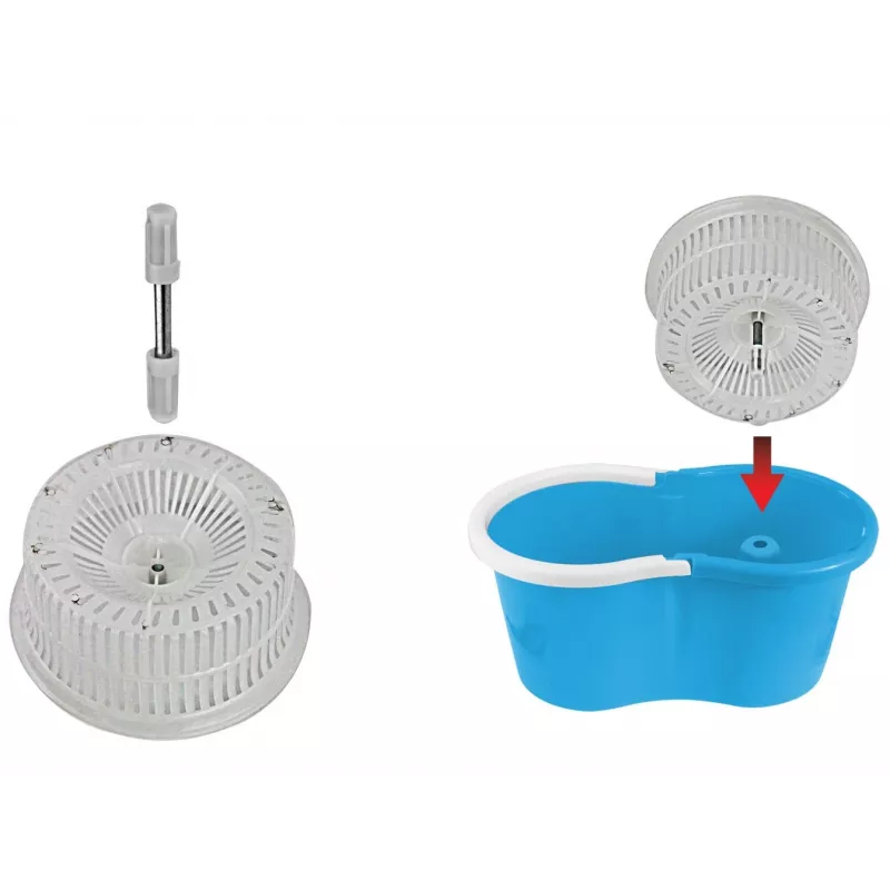 Esperanza EHS005 System Mopa Obrotowego z Wirówką, Teleskopowym Uchwytem, Wiadrem 6L, 2 Główkami Mikrofibrowymi, Zielony/Szary