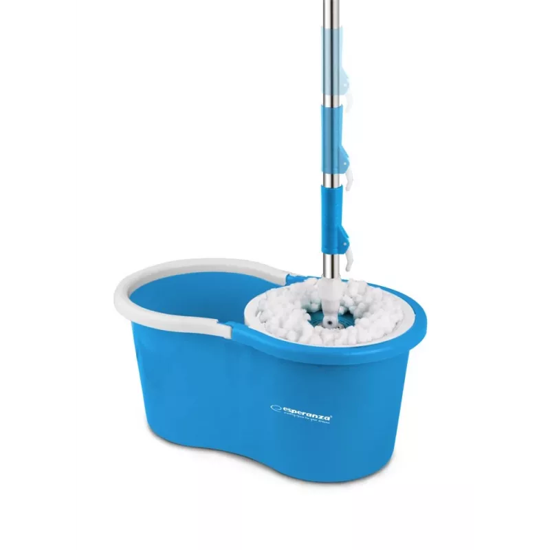 Esperanza EHS005 System Mopa Obrotowego z Wirówką, Teleskopowym Uchwytem, Wiadrem 6L, 2 Główkami Mikrofibrowymi, Zielony/Szary