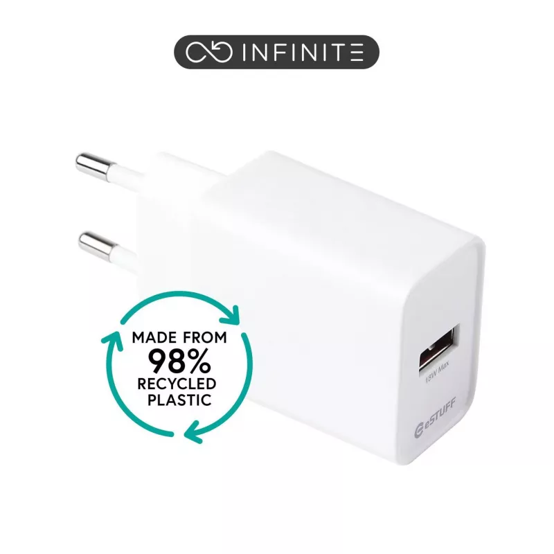 ESTUFF INFINITE (GRS) Ładowarka USB-A 12W Biała EU