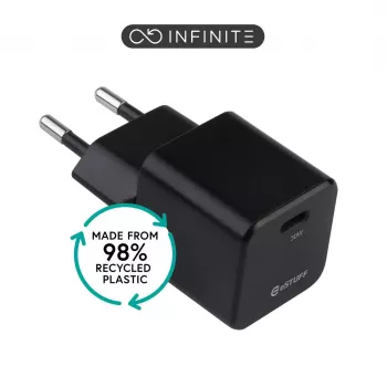 ESTUFF INFINITE (GRS) Ładowarka USB-C 20W PD 3.0 Wtyczka EU Biała