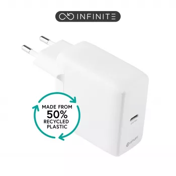 ESTUFF INFINITE (GRS) Ładowarka USB-C – Ładowarka ścienna 20W z Power Delivery 3.0 i Quick Charge 3.0, biała