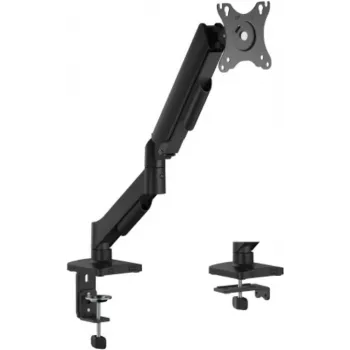 eSTUFF Single Gas Spring Monitor Mount GLB227011 - Uchwyt biurkowy i przelotka, 17-32 cale, 2-9kg, VESA 75/100, Czarny