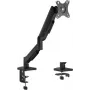 eSTUFF Single Gas Spring Monitor Mount GLB227011 - Uchwyt biurkowy i przelotka, 17-32 cale, 2-9kg, VESA 75/100, Czarny