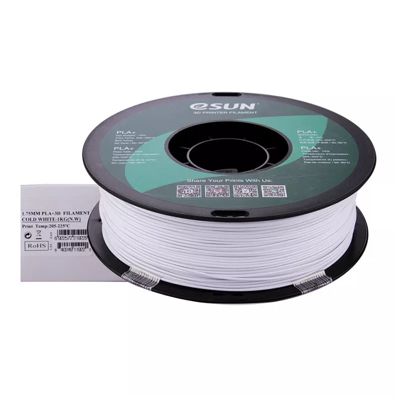 ESUN PLA+ 1,75 mm Zimna Biel 1 kg Włókno do drukarki 3D