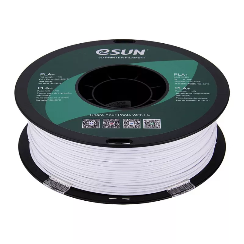 ESUN PLA+ 1,75 mm Zimna Biel 1 kg Włókno do drukarki 3D