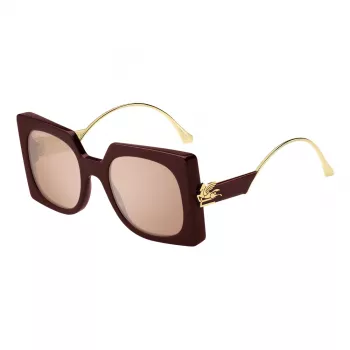 Okulary przeciwsłoneczne damskie ETRO ETRO0026SLHF - czarna oprawka acetatowa w kształcie kwadratu z szarymi szkłami (54/23/140 mm)