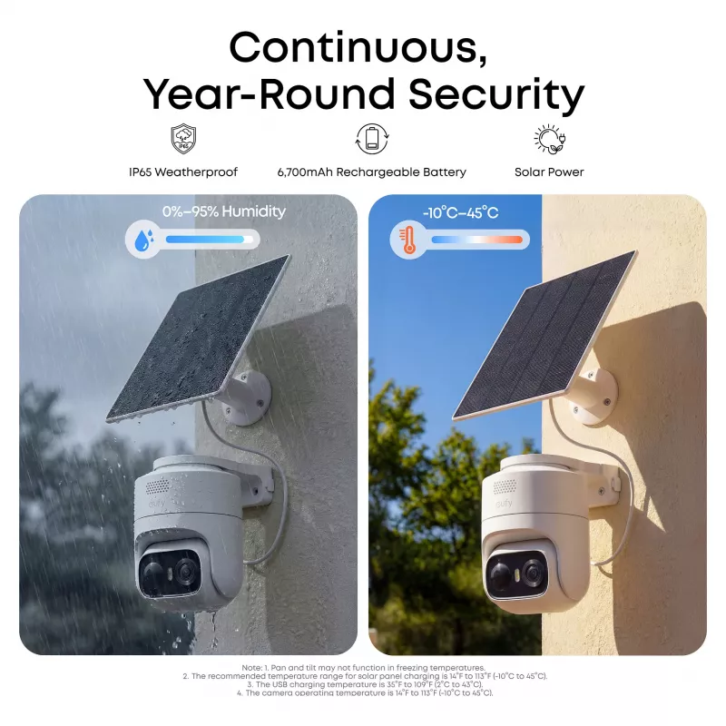 eufy eufyCam C36 solo 4K UHD Bezprzewodowa kamera solarna, biała