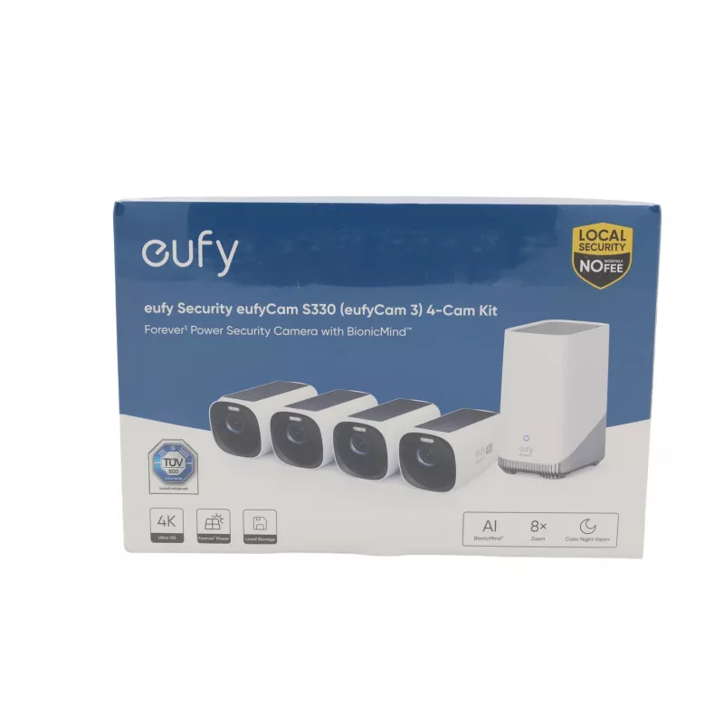 eufy eufyCam S330 4+1 Kit 4K UHD Solar Security Camera System with HomeBase 3