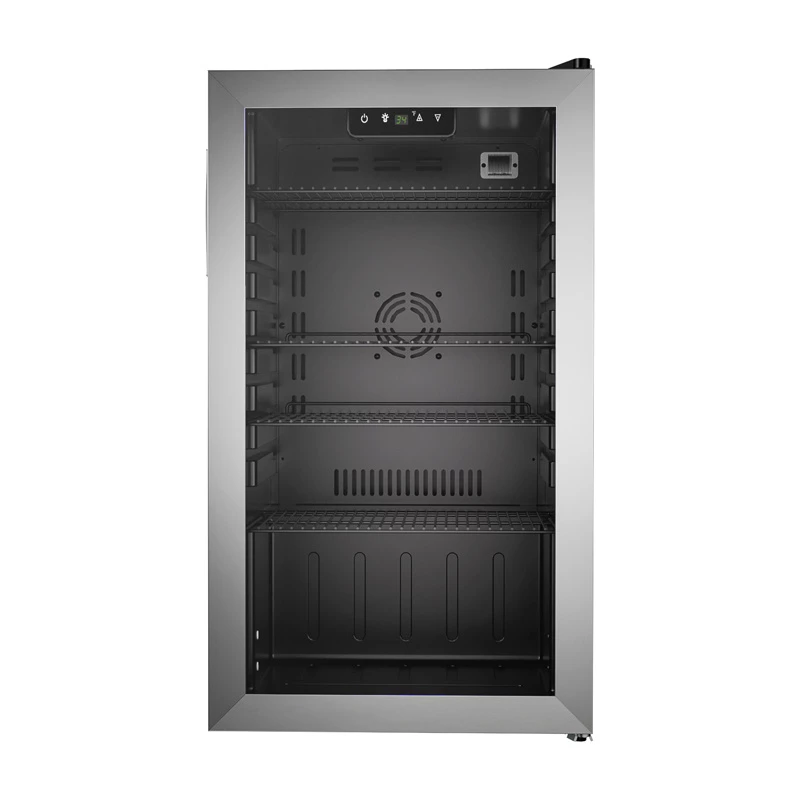 EUHOMY BR001 Beverage Refrigerator 126 Cans 3.2 cu ft Compressor Cooling Black Stainless Steel