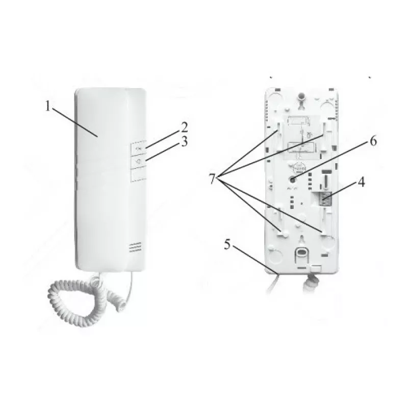 EURA ADA-38A3 4-przewodowa analogowa słuchawka domofonowa do systemów RL-3203H, biała