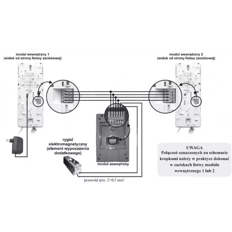 EURA ADA-38A3 4-przewodowa analogowa słuchawka domofonowa do systemów RL-3203H, biała
