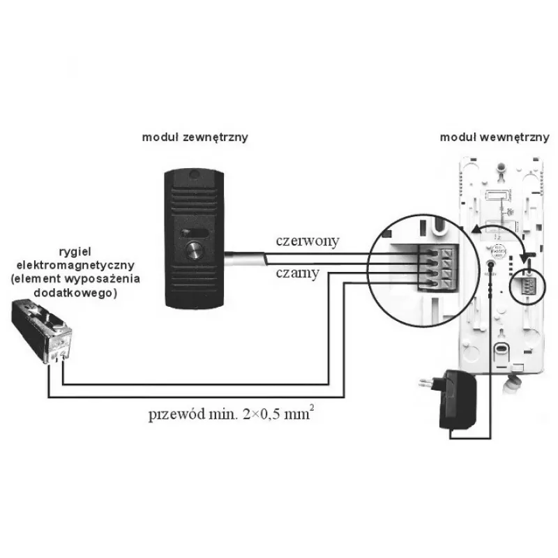 EURA ADP-20A3 System domofonowy audio Grafitowa Biel