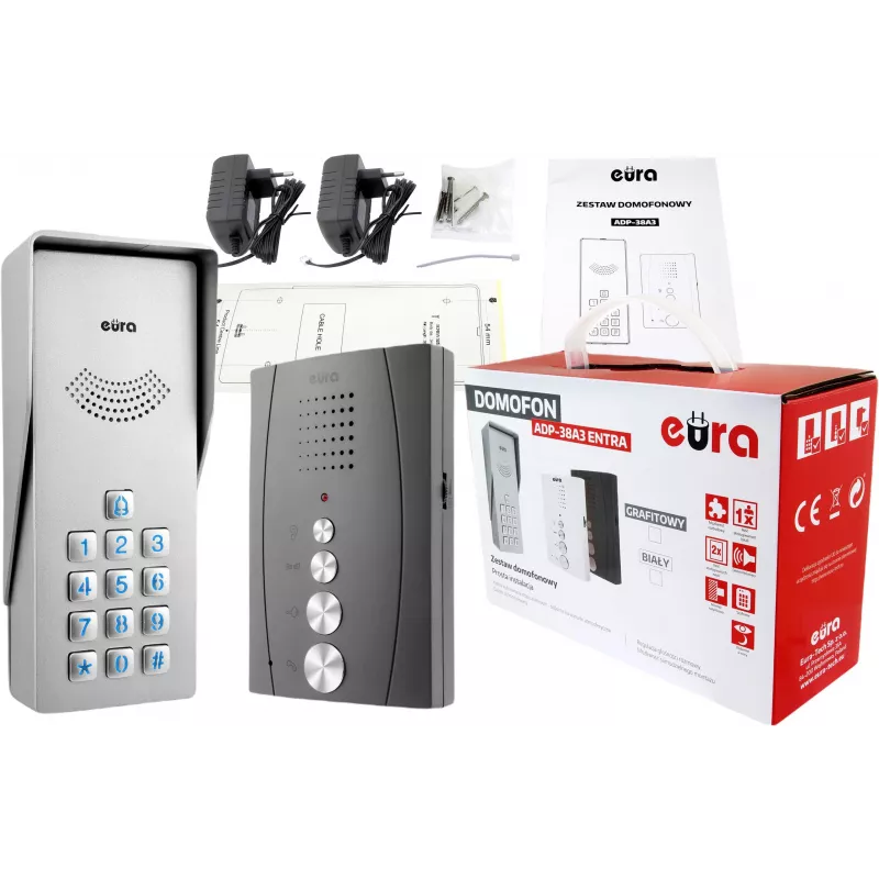 EURA ADP-38A3 ENTRA System domofonowy audio Grafit