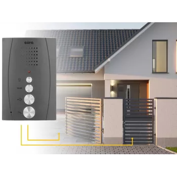Zestaw wideodomofonu audio EURA ADP-51A3 DIFESA - 1 rodzina, 2 słuchawki, interkom, grafit