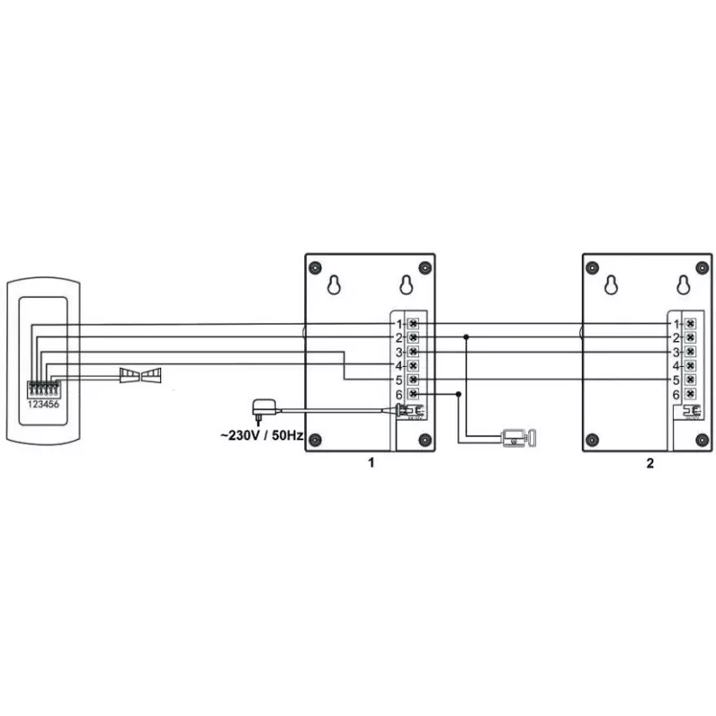 Zestaw wideodomofonu audio EURA ADP-51A3 DIFESA - 1 rodzina, 2 słuchawki, interkom, grafit