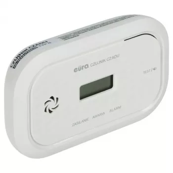 EURA CD-72A2/B Czujnik tlenku węgla z wyświetlaczem LCD, czujnik elektrochemiczny, alarm 85 dB, certyfikat EN 50291-1