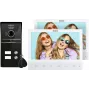 EURA VDP-80C5 System Wideodomofonu Dwu-rodzinnego, Biały, 2x 7 inch LCD, FHD, Kamera 1080p, Czytnik RFID, Montaż Natynkowy