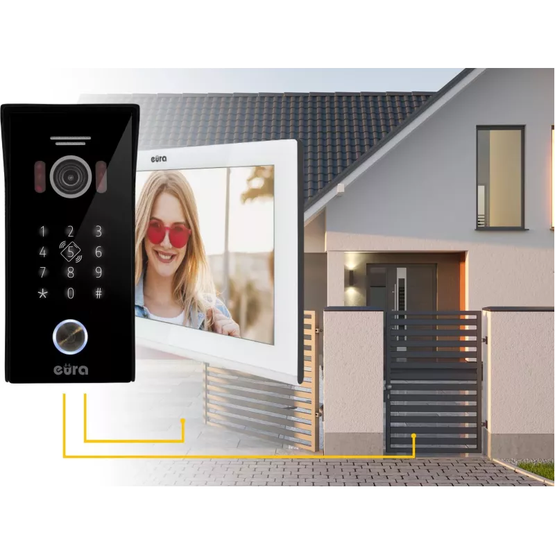 EURA VDP-99C5 Wideodomofon, 7-calowy ekran dotykowy, WiFi, RFID, Tuya, Biały