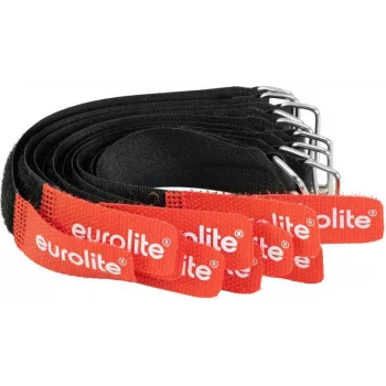 EUROLITE AW-20 Opaski rzepowe do kabli 20x180mm Czarno-czerwone 10 sztuk