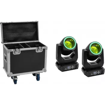 EUROLITE Zestaw 2x LED TMH-B120 Hypno Moving-Head Beam + Flightcase z kółkami
