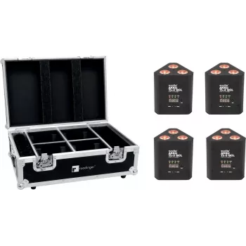EUROLITE Zestaw 4x AKKU TL-3 QCL RGB+UV Trusslight + Case z funkcją ładowania 20000854