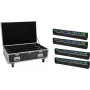 EUROLITE Zestaw 4x LED BAR-8 SWING QCL Bar z Flightcase i kółkami