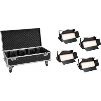 EUROLITE Zestaw 4x panel LED PLL-576 CW/WW + walizka z kółkami DMX 576 LED 3000-6000K