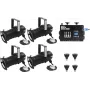 EUROLITE Zestaw 4x PAR-20 Spot czarny dim2warm + EDX-4 DMX RDM LED-Dimmerpack (20000695)