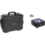 EUROLITE Zestaw 8x AKKU Flat Light 3 sw + walizka plastikowa z wózkiem RGBW LED QuickDMX