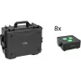 EUROLITE Zestaw 8x AKKU IP Flat Light 3 czarny reflektory LED IP65 z walizką transportową