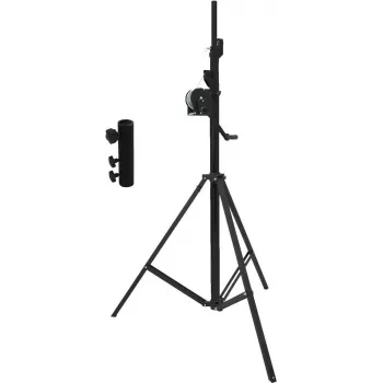EUROLITE STT-400/85 zestaw statywu korbowego z długim adapterem STV3529, certyfikat TÜV/GS, czarny 20000328