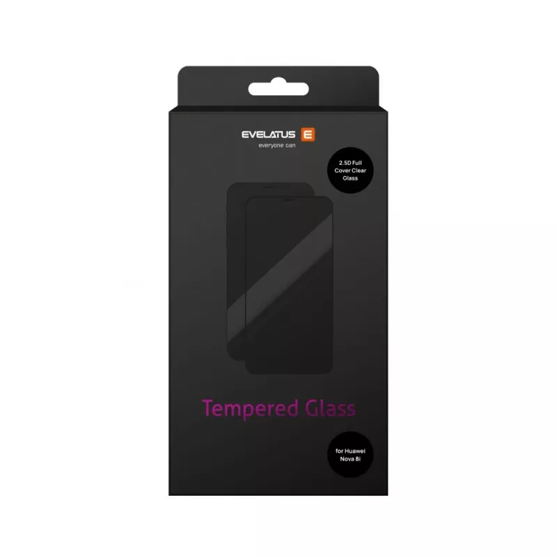 Evelatus 2.5D Full Cover Japan Glue Glass Anti-Static Screen Protector do Huawei Nova 8i