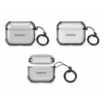 Evelatus Apple AirPods 4 TPU etui ochronne, przezroczysty czarny