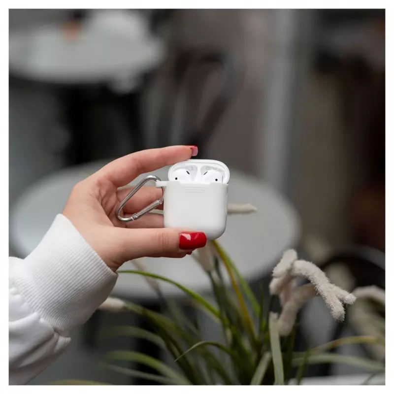 EVELATUS Apple AirPods Case EAC04 White - Silikonowe etui ochronne do AirPods 1. i 2. generacji