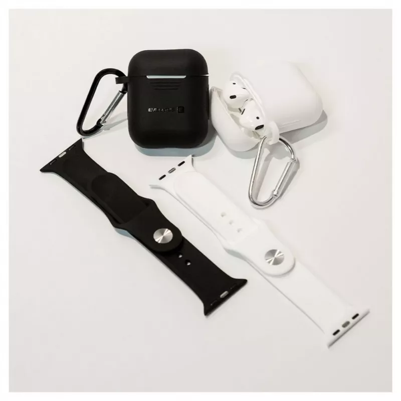 EVELATUS Apple AirPods Case EAC04 White - Silikonowe etui ochronne do AirPods 1. i 2. generacji