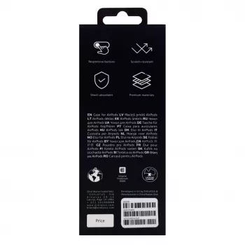 EVELATUS Apple AirPods Case EAC05 White - Silikonowe etui ochronne z karabińczykiem