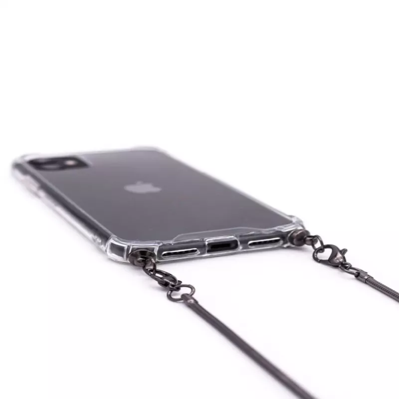Evelatus Apple iPhone 11 Pro Max Silicone Transparent z naszyjnikiem TPU Strap Space Gray