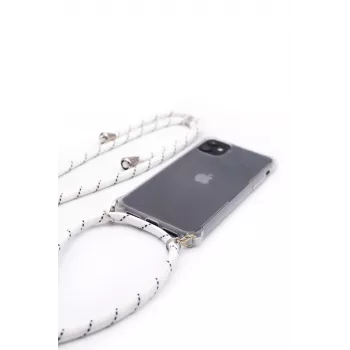 Evelatus Apple iPhone 11 Pro Silikonowa przezroczysta tylna obudowa z naszyjnikiem TPU pasek przezroczysty