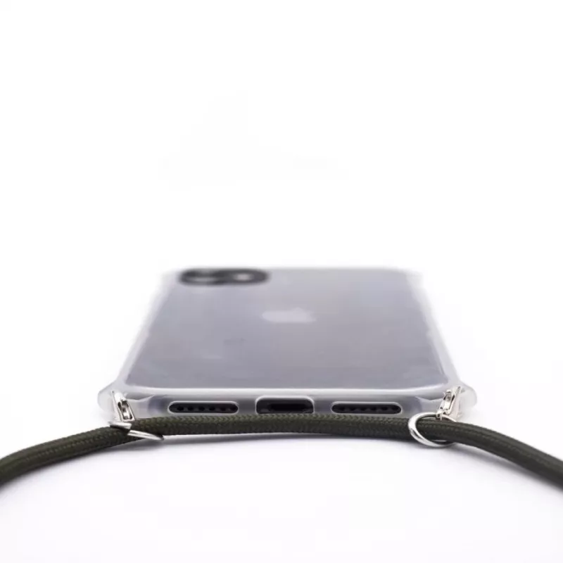 Evelatus Apple iPhone 11 Silikonowe przezroczyste etui z naszyjnikiem TPU pasek przezroczysty