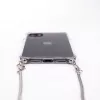 Evelatus Apple iPhone 11 Silicone Transparent with Necklace TPU Strap Silver