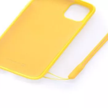 Evelatus Apple iPhone 11 Silikonowe etui Soft Touch z paskiem, żółte