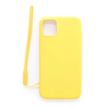 Evelatus Apple iPhone 11 Silikonowe etui Soft Touch z paskiem, żółte